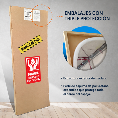 Espejo Orgánico Fiamma con LED de Cuerpo Entero 170×70