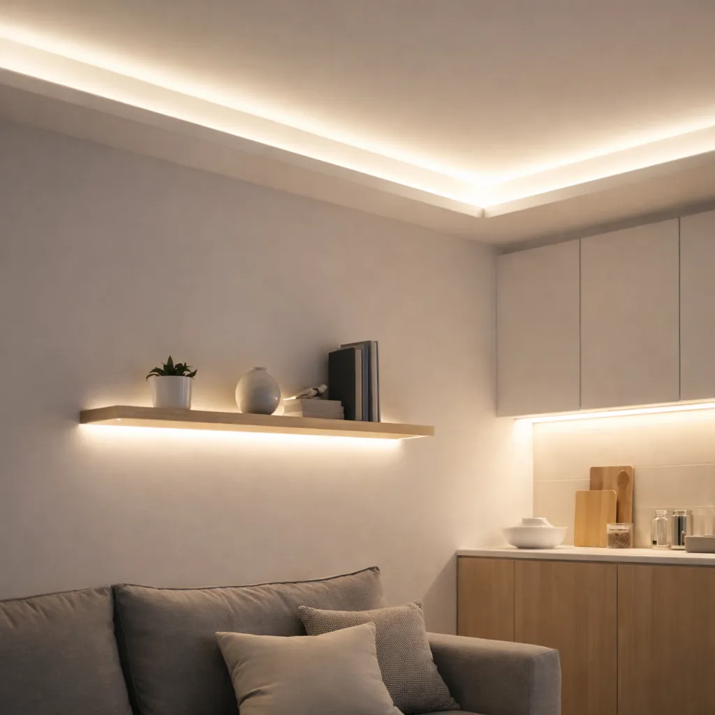 Tira LED de 11 W, 4000 K, luz neutra para molduras, nichos y muebles.